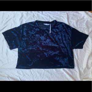 Crushed Velvet Urban Outfitters Cropped Tee